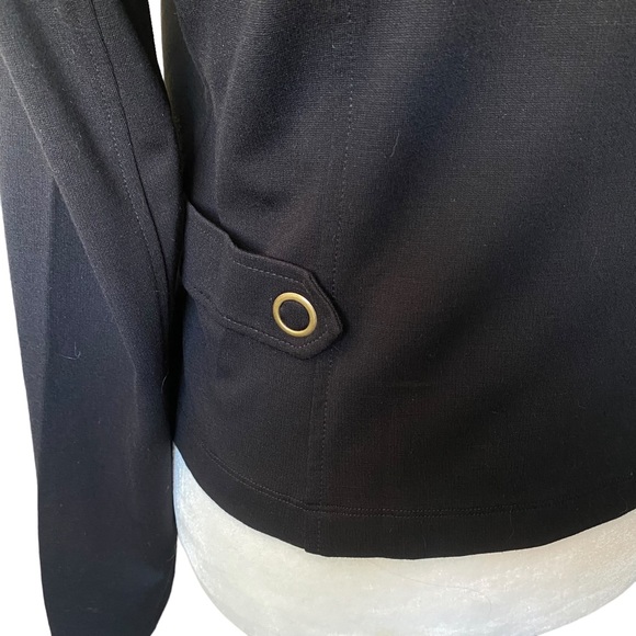 Cabi Black Asymmetrical Snap Zip Ponte Moto Jacket Size Small - Picture 12 of 16